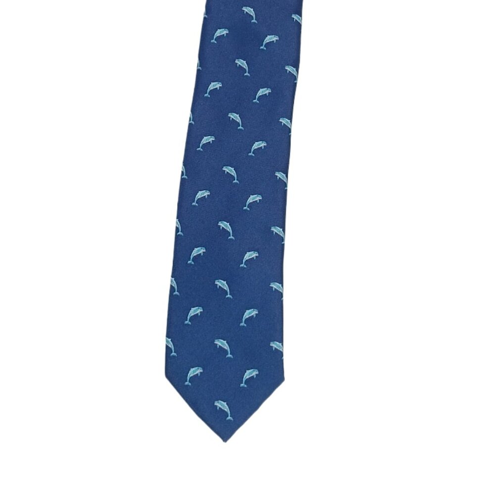 Bar III Blue Dolphin Tie Men's 62" Long Novelty Fish Designer Skinny Tie New